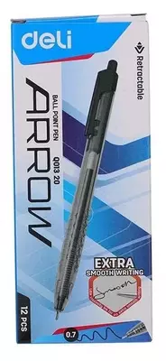 Шариковая автоматическая ручка "Deli Arrow" 0.7 мм, черная (Арт.- 01320-WQ)