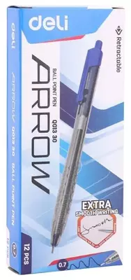 Шариковая автоматическая ручка "Deli Arrow" 0.7 мм, синяя (Арт.- 01330-WQ)