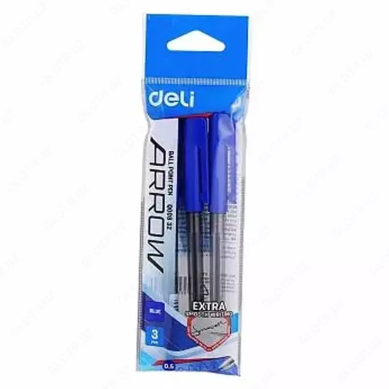 Набор Шариковых ручек "Deli Arrow" 0.5 мм, синие (Арт.- 01130-EQ) 3 шт