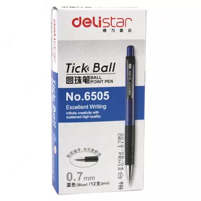 Sharikli qalam "Deli Star" 0,7 mm, ko'k (Art.- 6505) Assortiment