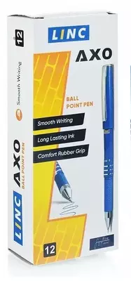 Шариковая ручка "Linc Axo" 0.7 мм, синяя (Арт.- 2592-bk-bl) Черная