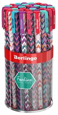 Шариковая ручка Berlingo "Funline Exotic" 0.7 мм, декор (Арт.- CBp_07289) Ассорти