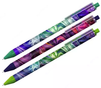 Шариковая автоматическая ручка Berlingo "Liquid Wave" 0.7 мм, декор (Арт.- CBp_07S02) Ассорти