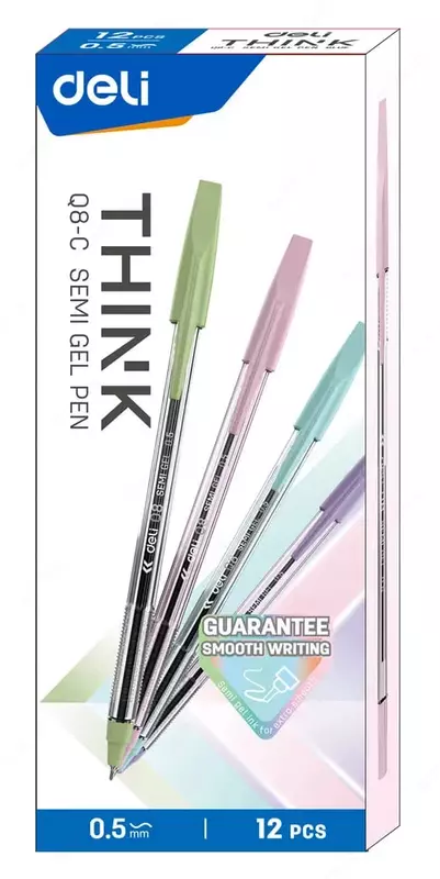 Шариковая ручка "Deli Think" 0.7 мм, синяя (Арт.- 8-EQ-c) Ассорти