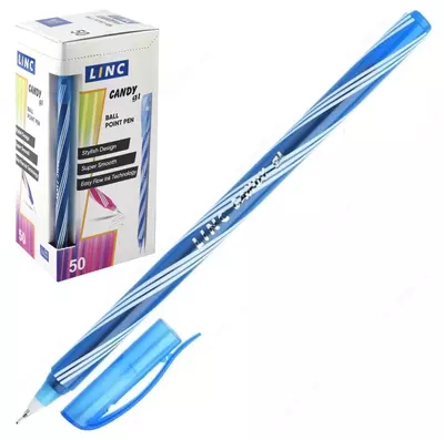Шариковая ручка Linc "Lazуr Candy Gl" 0.6 мм, синяя (Арт.- 7008-bl)