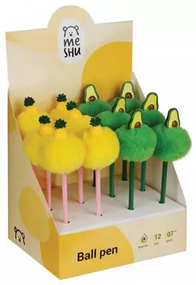 Шариковая ручка MESHU "Avocado&Ananas" 0.7 мм, синяя (Арт.- MS_65763) Ассорти