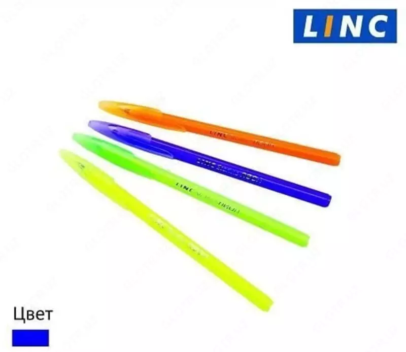 Шариковая ручка Linc "Starline Neon" 0.6 мм, синяя (Арт.- 7028) Ассорти