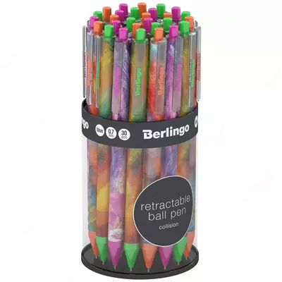 Шариковая автоматическая ручка Berlingo "Collision" 0.7 мм, синяя (Арт.- CBm_70S05) Ассорти