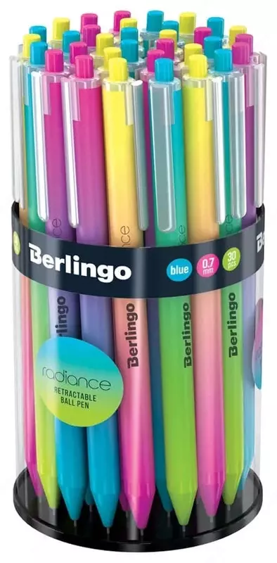 Шариковая автоматическая ручка Berlingo "Radiance" 0.7 мм, синяя (Арт.- CBm_07752) Ассорти
