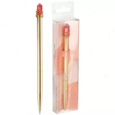 Шариковая ручка MESHU "Bright crystal" 1.0 мм, синяя (Арт.- MS_94000) Золотистая