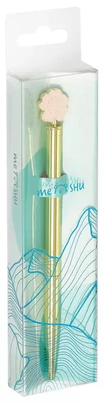 Шариковая автоматическая ручка MESHU "Verbena" 1.0 мм, синяя (Арт.- MS_94161) Желтое золото
