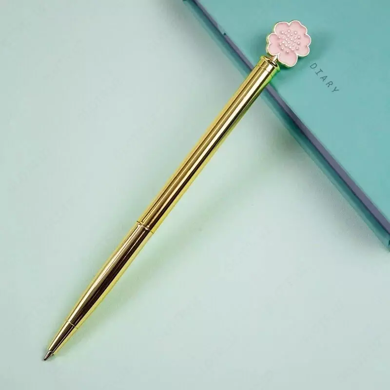 Шариковая автоматическая ручка MESHU "Verbena" 1.0 мм, синяя (Арт.- MS_94161) Желтое золото