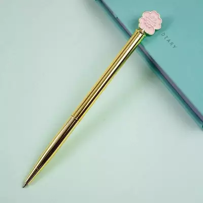 Шариковая автоматическая ручка MESHU "Verbena" 1.0 мм, синяя (Арт.- MS_94161) Желтое золото