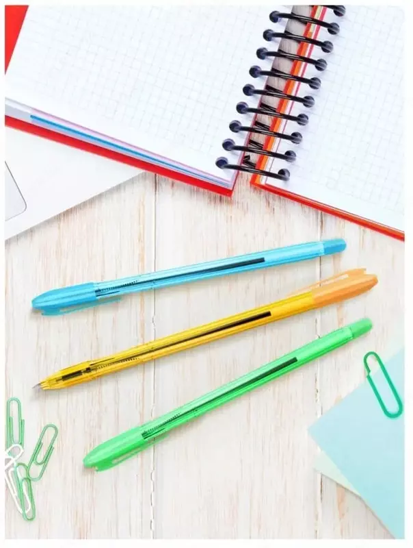 Шариковая ручка Стамм "VeGa Neon Crystal" 0.7 мм, синяя (Арт.- РШ102) Ассорти