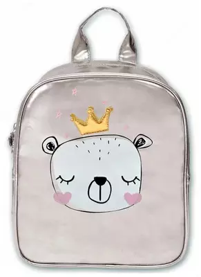 Рюкзак для девочки Феникс+ "Принцесса" 25.5 х 22 х 11 см, одно отделение (Арт. - 46316) Серебристый