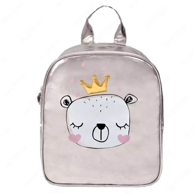 Рюкзак для девочки Феникс+ "Принцесса" 25.5 х 22 х 11 см, одно отделение (Арт. - 46316) Серебристый