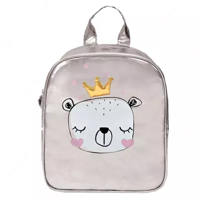 Рюкзак для девочки Феникс+ "Принцесса" 25.5 х 22 х 11 см, одно отделение (Арт. - 46316) Серебристый