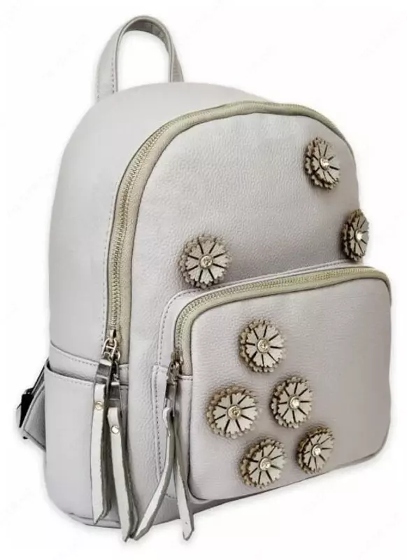 Рюкзак для девочки Феникс+ "Цветы" 29 х 22 х 10 см, одно отделение (Арт. - 46392) Серебристый