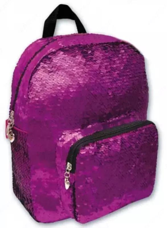 Рюкзак для девочки Феникс+ "Малиновые пайетки" 30 х 25 х 8 см, одно отделение (Арт. - 46430)