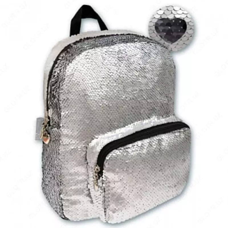 Рюкзак для девочки Феникс+ "Серебристые пайетки" 30 х 25 х 8 см, одно отделение (Арт. - 46431)