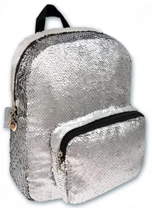 Рюкзак для девочки Феникс+ "Серебристые пайетки" 30 х 25 х 8 см, одно отделение (Арт. - 46431)
