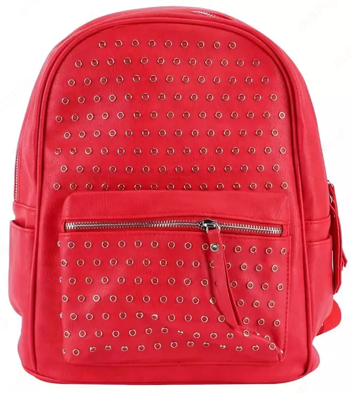 Рюкзак для девочки Феникс+ "Люверсы" 35 х 26 х 16 см, одно отделение (Арт. - 46057) Красный