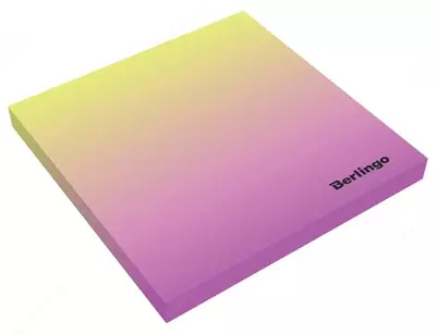 Самоклеящаяся бумага для записей Berlingo "Ultra Sticky Radiance", 75 х 75 мм (Арт. - LSn_39800) Желтая/розовая