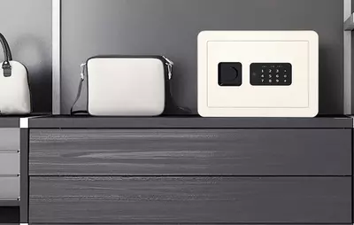 Металлический сейф для документов "Deli" цифровой, дактилоскопический (Арт. - 33559-wt) Белый