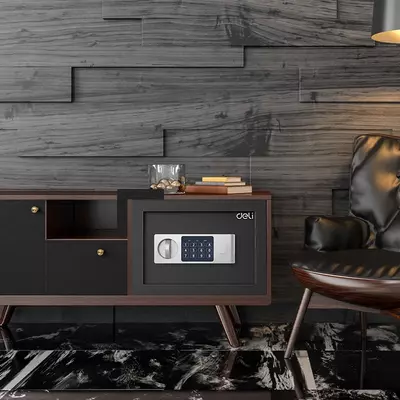 Металлический сейф для документов "Deli" кодовый (Арт. - 92620) Черный