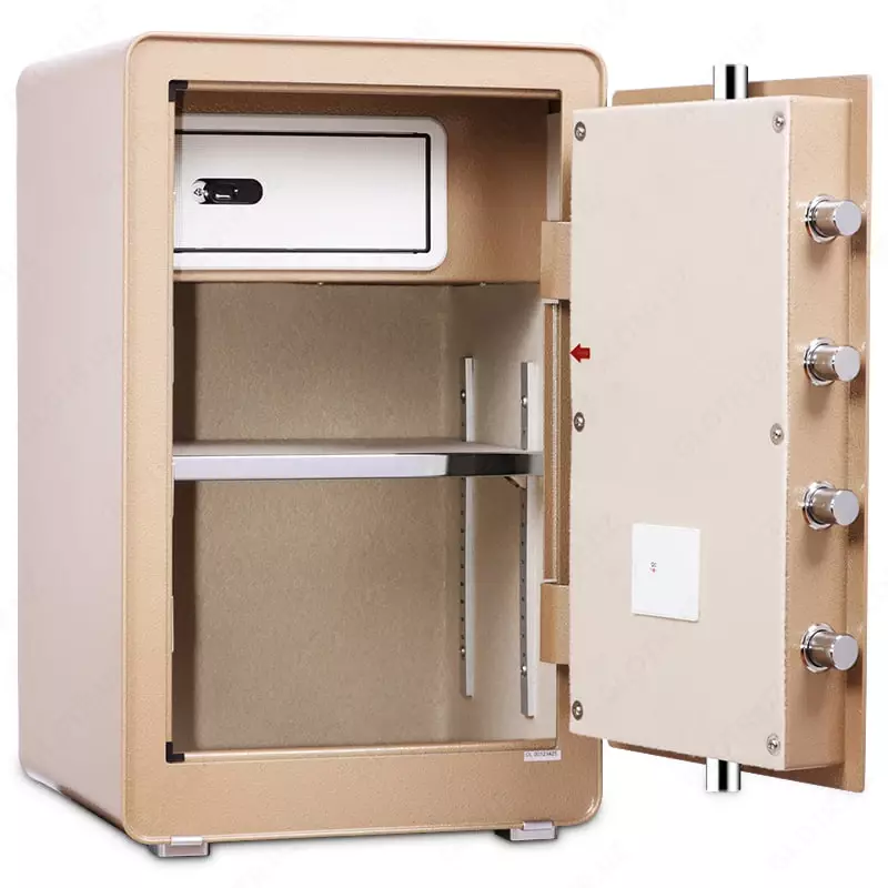 Металлический сейф для документов "Deli" цифровой (Арт. - 4084) Золотистый