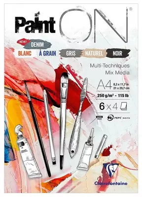 Альбом - Скетчбук Clairefontaine "Paint'ON" А4 (24 листа) Арт. - 975410C