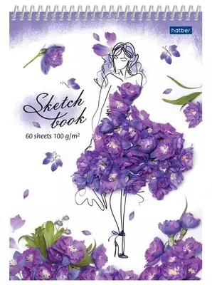 Альбом - Скетчбук Hatber premium "Flower art" А5 (60 листов) Арт. - 60Б5Aпс_22259