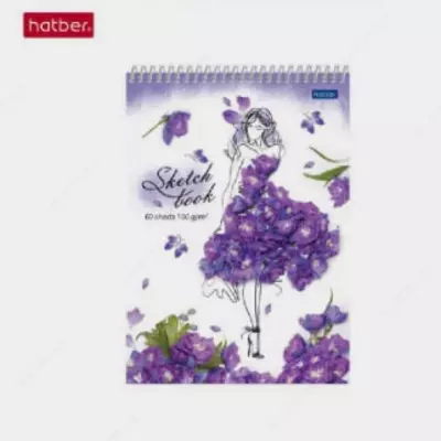 Альбом - Скетчбук Hatber premium "Flower art" А5 (60 листов) Арт. - 60Б5Aпс_22259