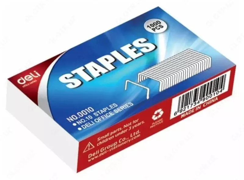 Скобы для степлера N10 "Deli" (1000 шт) Арт. - 0010N