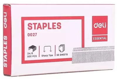 "Deli" stapler uchun shtapellar No 24/8 (500 dona) Art. - 0027