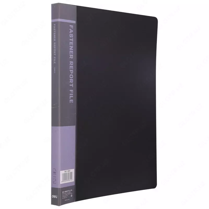 Папка - скоросшиватель "Deli" А4, пружинный механизм (Черная) Арт. - 39611bk