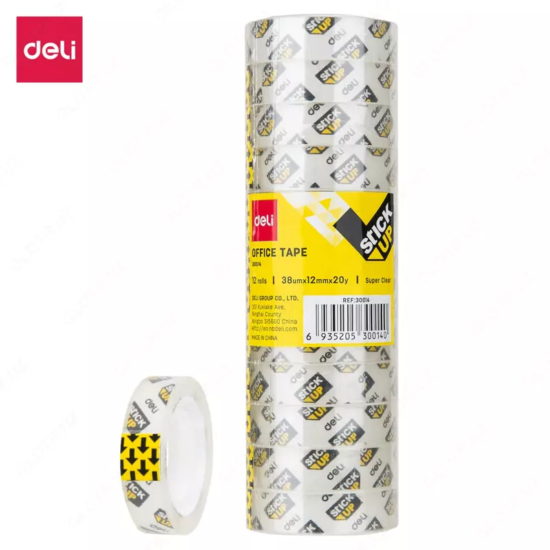 Клейкая лента "Deli" 12 мм х 20 м, 12 шт. (Арт. - 30014-12pcs) Прозрачная