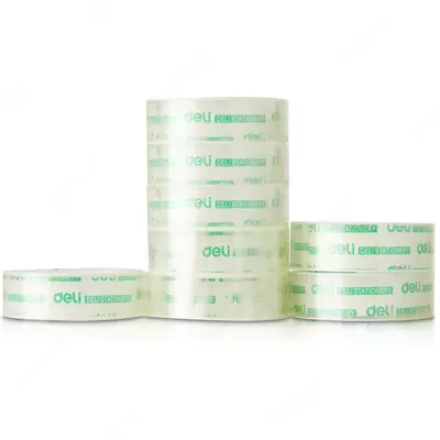 Yopishqoq lenta "Deli" 18 mm x 14 m (Art. - 30061) Shaffof