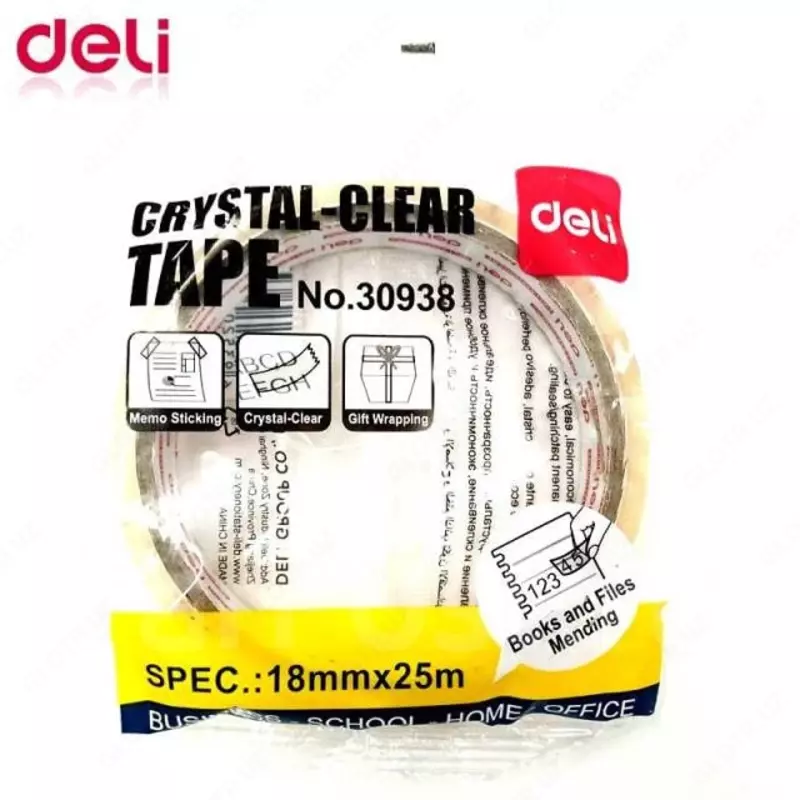 Yopishqoq lenta "Deli Magic" 18 mm x 25 m (Art. - 30938) Shaffof