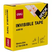 3 200 сум Клейкая лента "Deli Invisible" 18 мм х 33 м (Арт. - 30110-EA) Распродажа!