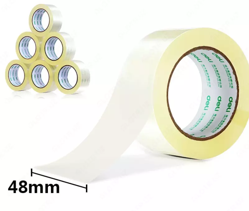 Yopishqoq lenta "Deli" 48 mm x 100 m (Art. - 30205) Shaffof