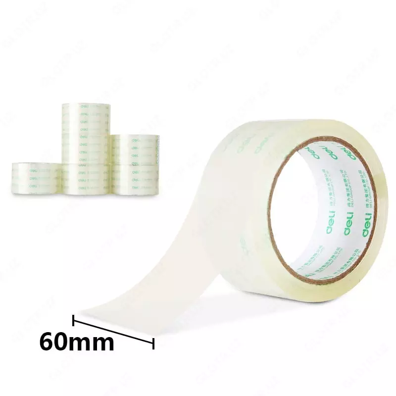 Yopishqoq lenta "Deli" 60 mm x 50 m (Art. - 30322) Shaffof