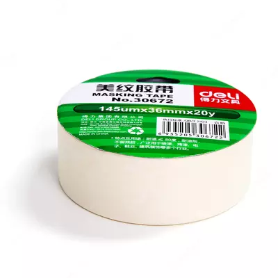 Клейкая малярная лента  Клейкая малярная лента "Deli Masking" 36 мм х 18 м (Арт. - 30672) Желтая