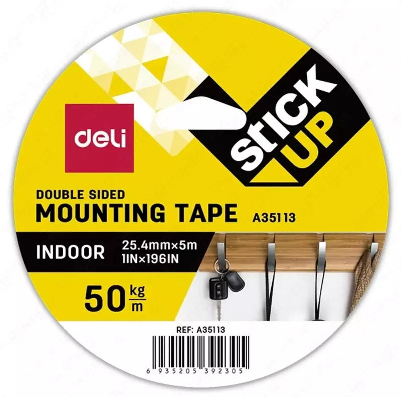 Двухсторонняя Клейкая монтажная лента "Deli" 25.4 мм х 5 м (Арт. - 35113-EA) Прозрачная