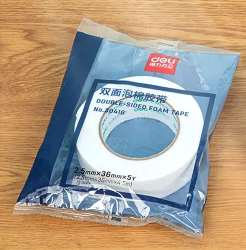 Двухсторонняя Клейкая монтажная лента "Deli" 36 мм х 5 м (Арт. - 30416) Белая