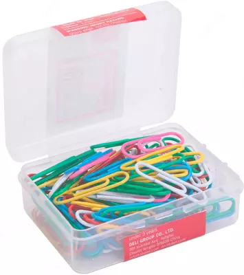 Rangli qog'oz qisqichlari "Deli" 29 mm, plastmassa (100 dona) Art. - 0024