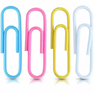 Канцелярские цветные скрепки "Deli" 29 мм, металлические (160 шт) Арт. - 0038