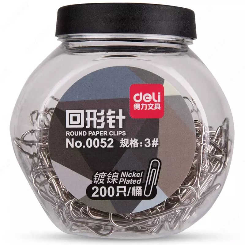 Канцелярские скрепки "Deli" 29 мм, металлические (200 шт) Арт. - 0052