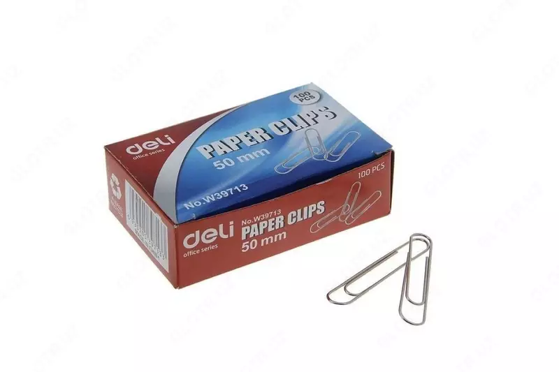 Канцелярские скрепки "Deli" 50 мм, металлические (100 шт) Арт. - 39713
