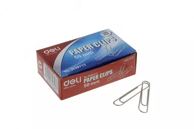 Qog'oz qisqichlari "Deli" 50 mm, metall (100 dona) Art. - 39713